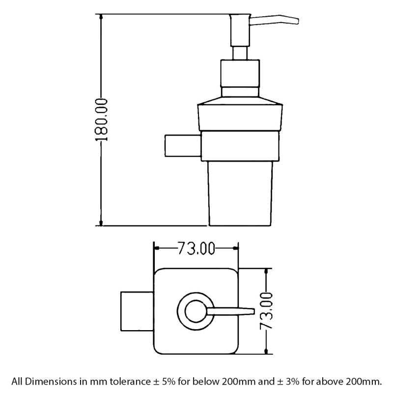 RAK Moon Modern Soap Dispenser Wall Mounted - Chrome