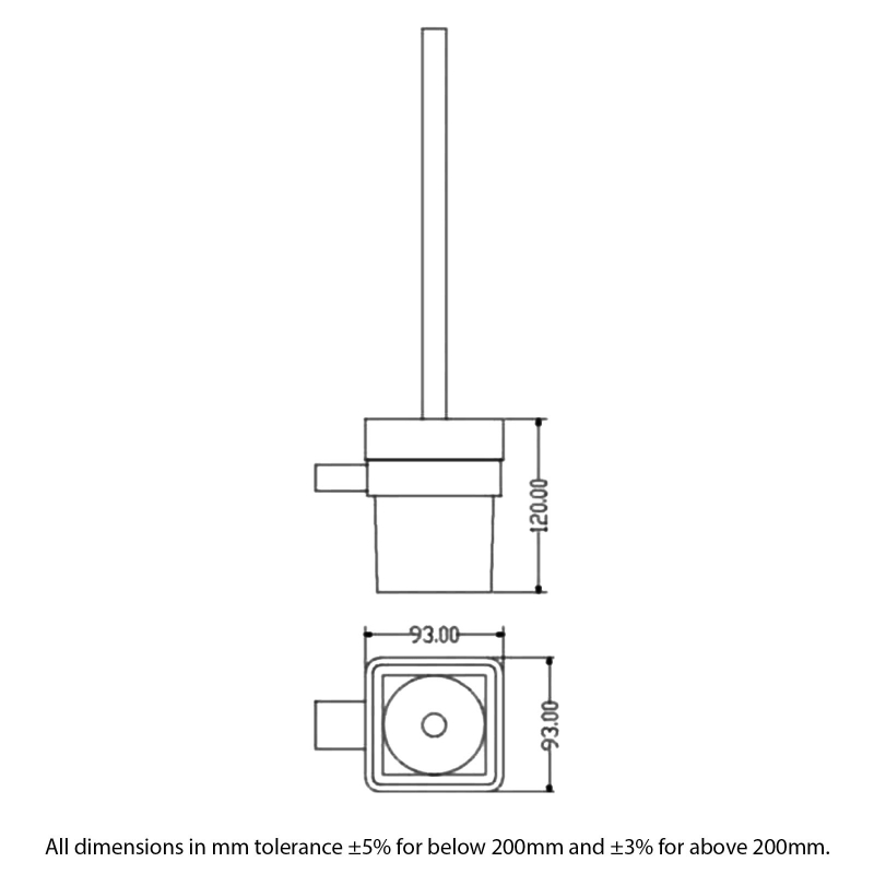 RAK Moon Toilet Brush and Holder Wall Mounted - Black