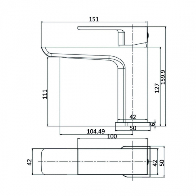 RAK Moon Mono Basin Mixer Tap with Clicker Waste - Chrome
