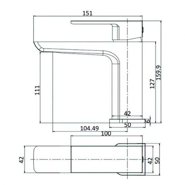 RAK Moon Mono Basin Mixer Tap with Clicker Waste - Black