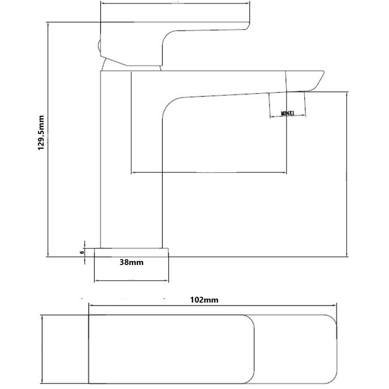 RAK Moon Mini Mono Basin Mixer Tap with Clicker Waste - Black