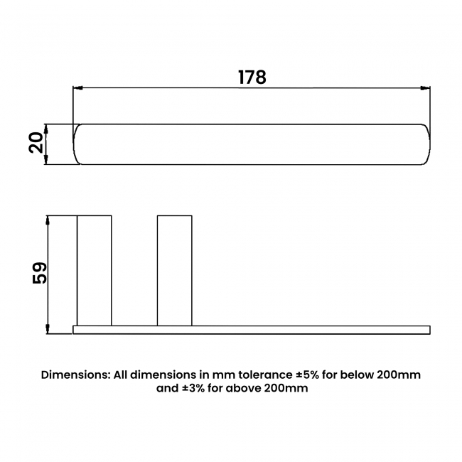 RAK Petit Square Spare Toilet Paper Holder - Matt Black