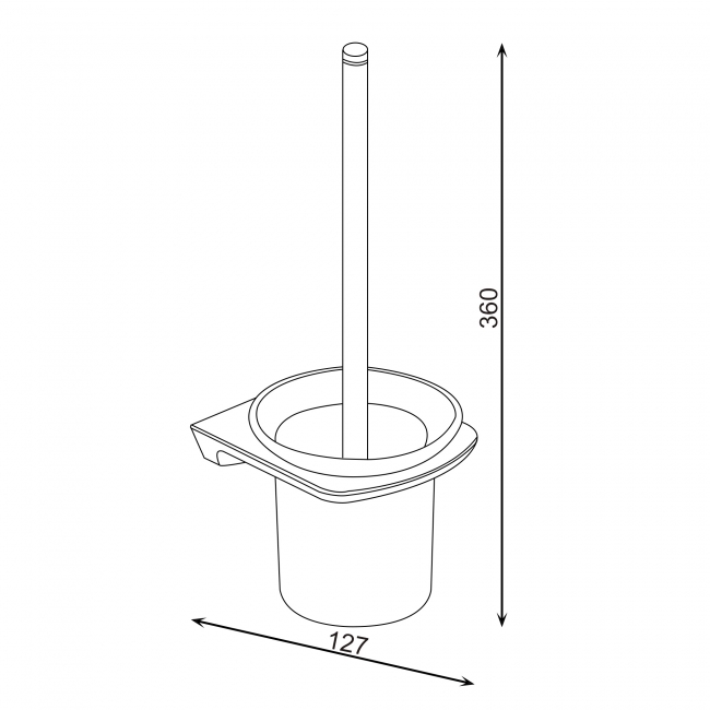 RAK Petit Square Toilet Brush Holder - Brushed Nickel