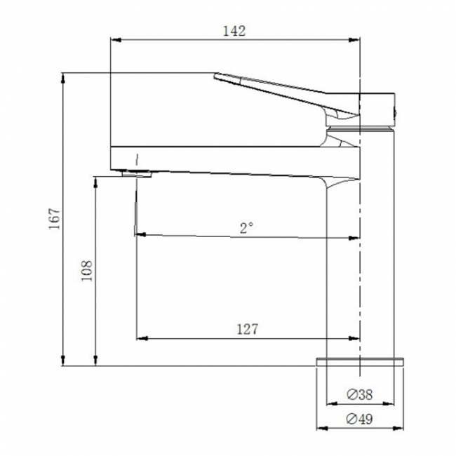 RAK Petit Round Medium Height Basin Mixer Tap - Brushed Nickel