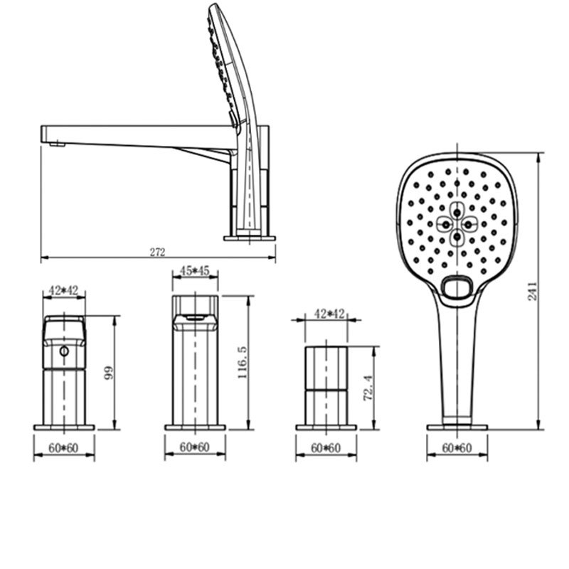 RAK Ceramics Petit Bath Shower Mixer Tap RAKPES3013N Pillar Mounted