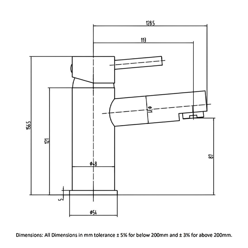 RAK Prima Mono Basin Mixer Tap with Clicker Waste - Chrome