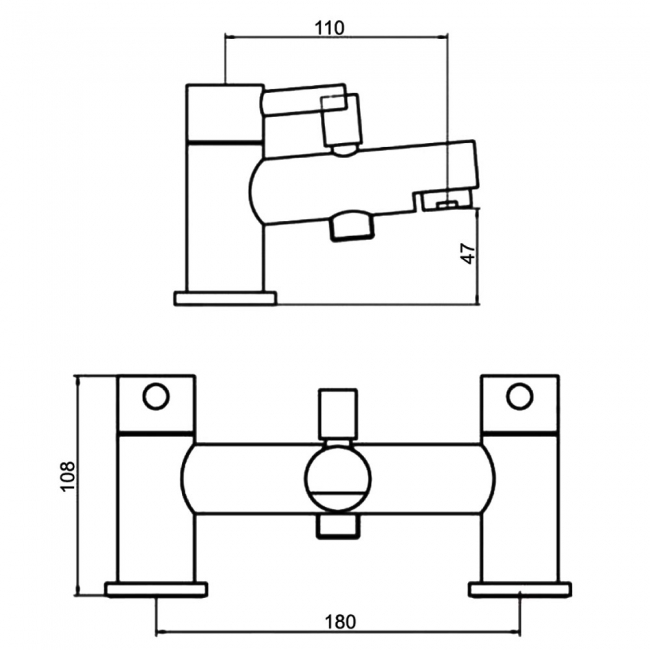 RAK Prima Bath Shower Mixer Tap - Chrome