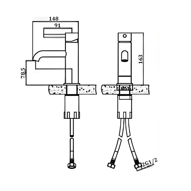 RAK Prima Tech Mono Basin Mixer Tap with Waste - Chrome