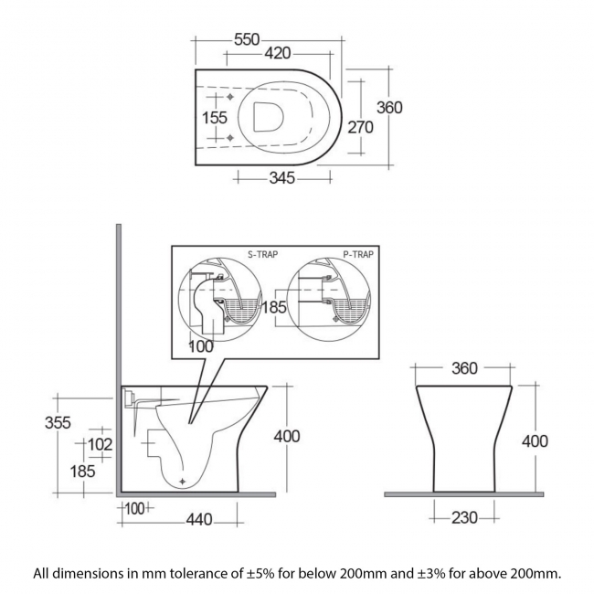RAK Resort Rimless Back to Wall Toilet with Slim Sandwich Soft Close Seat