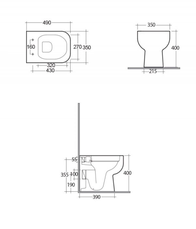 RAK Series 600 Rimless Back to Wall Pan Alpine White - Excluding Seat