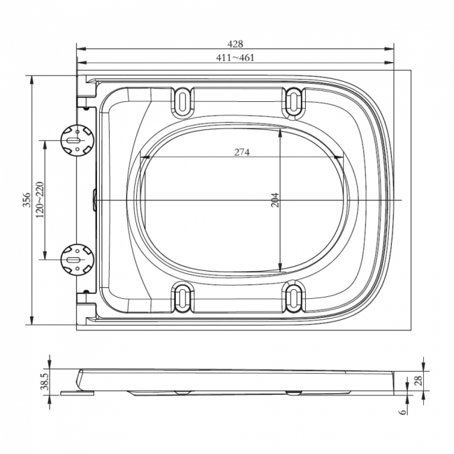 RAK Series 600 Soft Close Seat With Quick Release Hinge