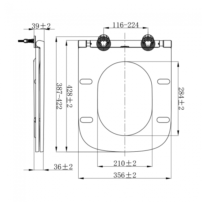 RAK Series 600 Quick Release Slim Sandwich Seat (Urea)