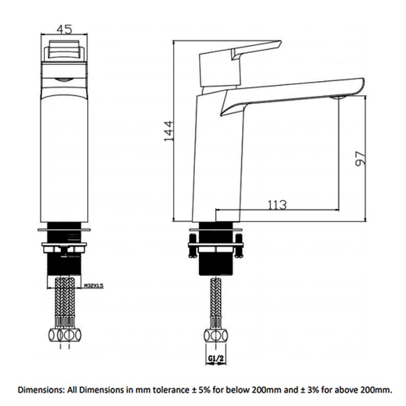 RAK Sport Mono Basin Mixer Tap with Waste - Chrome