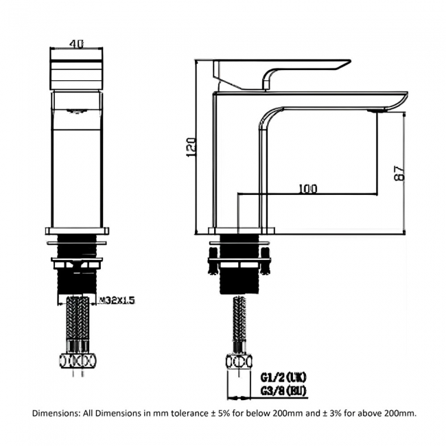 RAK Summit Mini Mono Basin Mixer Tap - Chrome