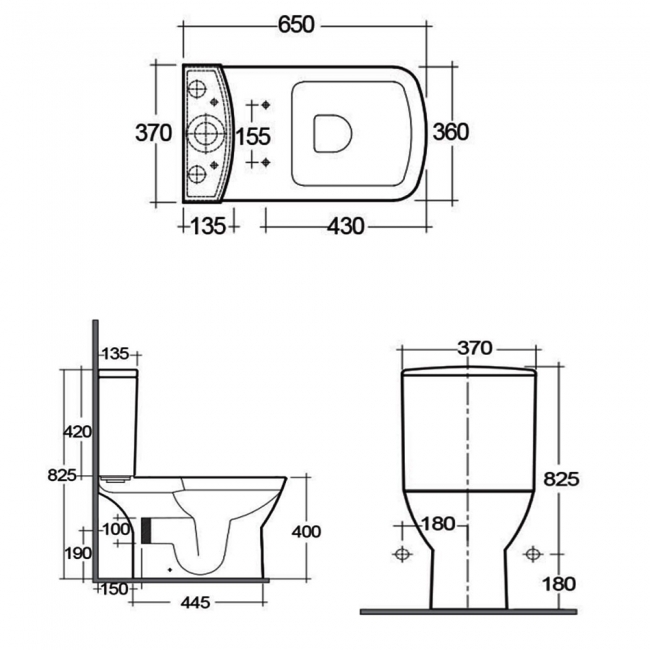 RAK Summit Close Coupled Toilet with Push Button Cistern - Soft Close Seat