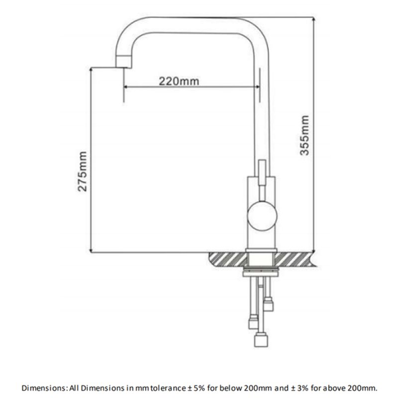 RAK Vienna One Touch Kitchen Sink Mixer Tap - Chrome