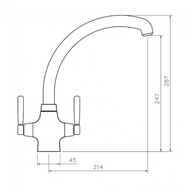Rangemaster Aquavibe Dual Lever Kitchen Sink Mixer Tap - Chrome