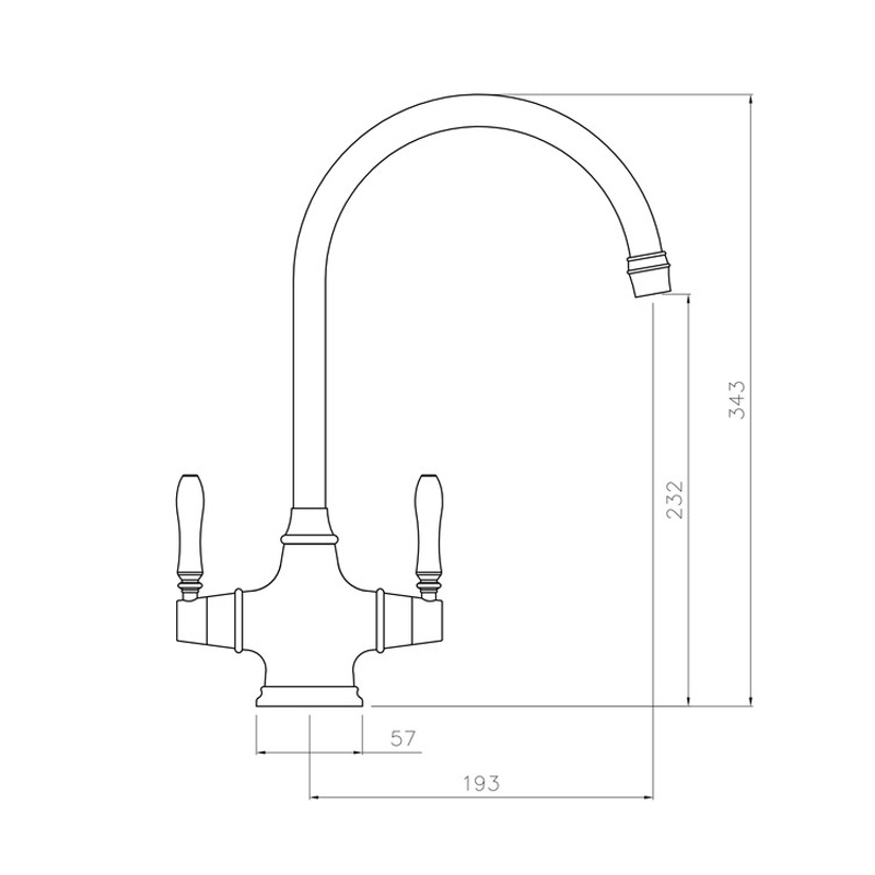 Rangemaster Belfast Dual Lever Kitchen Sink Mixer Tap - Chrome