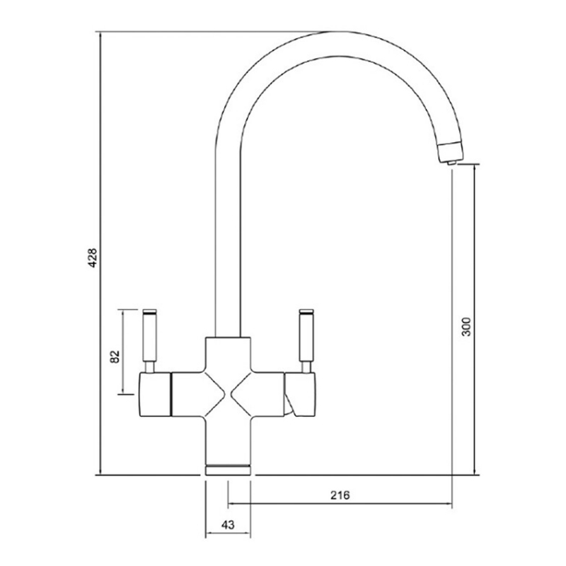 Rangemaster Geo Intense 4 in 1 Kitchen Sink Tap and Boiler - Chrome