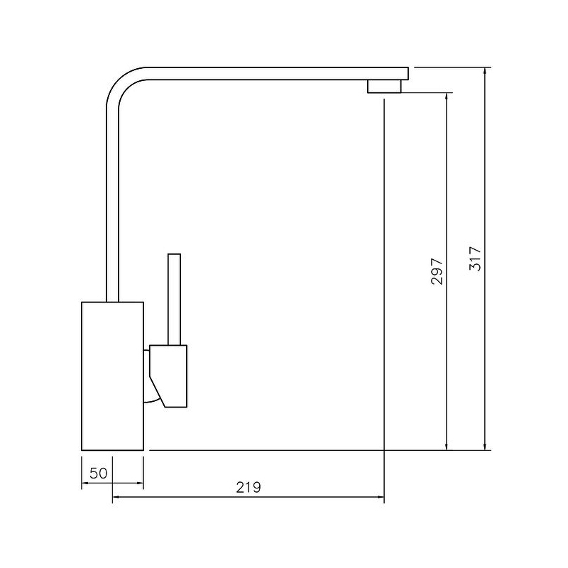 Rangemaster Quadrant Single Lever Kitchen Sink Mixer Tap - Chrome