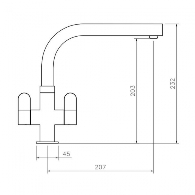 Rangemaster Salorno Dual Lever Kitchen Sink Mixer Tap - Chrome
