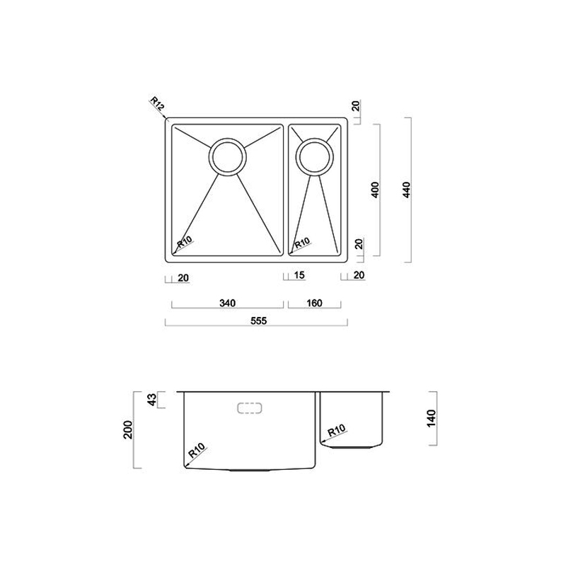 Rangemaster Spectra Kitchen Sink SPE3416RGL/ 1.5 Bowl Gold