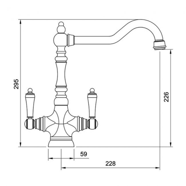 Rangemaster Waverley Dual Lever Kitchen Sink Mixer Tap - English Bronze