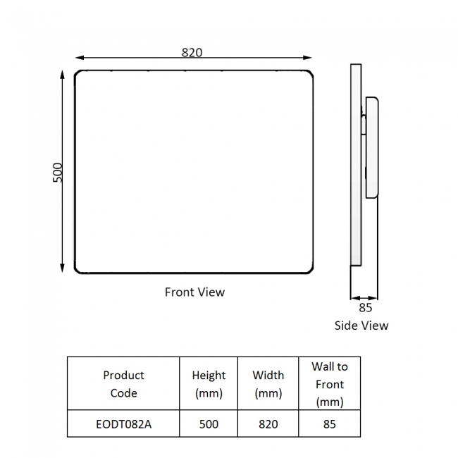 Reina Odet Electric Ceramic Core WiFi Radiator 500mm H x 820mm W - Anthracite