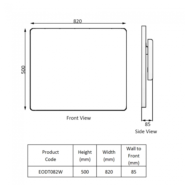 Reina Odet Electric Ceramic Core WiFi Radiator 500mm H x 820mm W - White