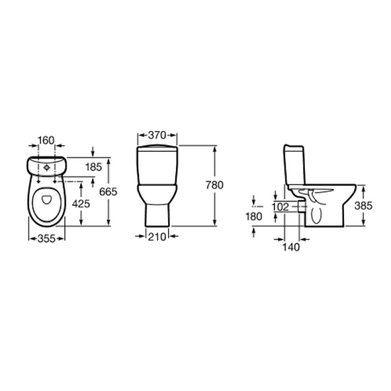 Roca Laura Toilet 34239S000+8013SC005+34139R00F Close Coupled White