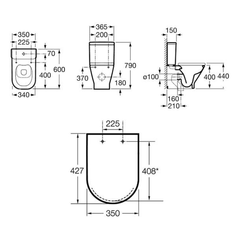 Roca The Gap Toilet 342737000+801730004+34173C000 Close Coupled White