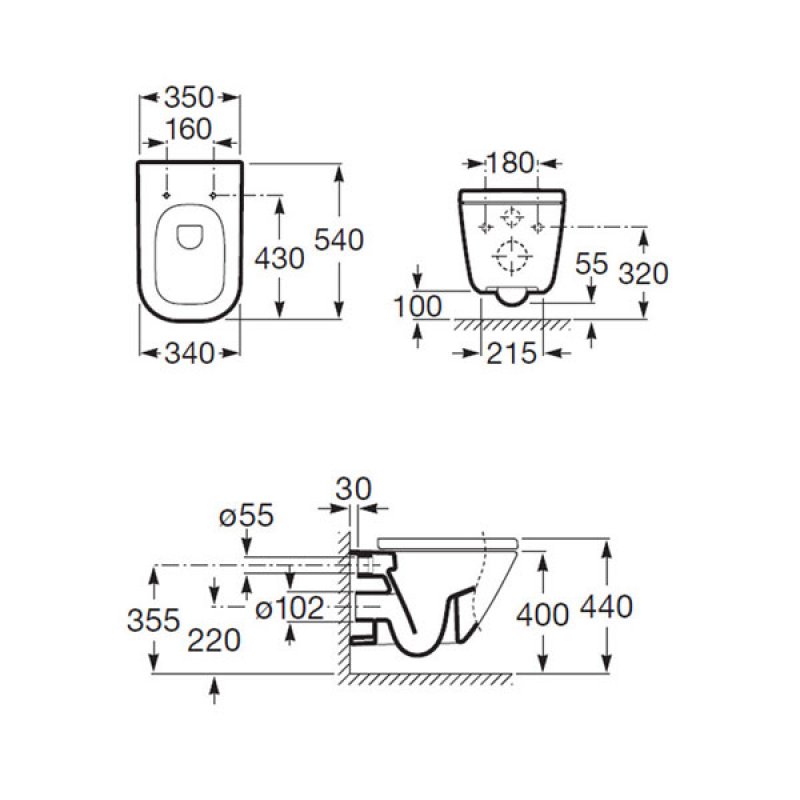 Roca The Gap Toilet | 346477000 | Wall Hung | White