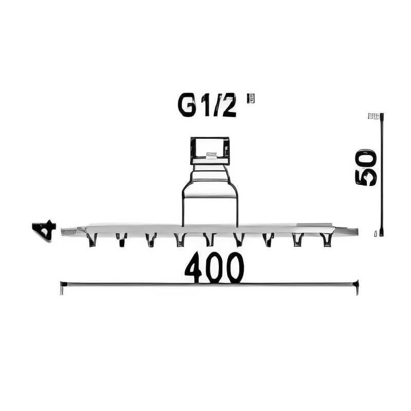 Sagittarius Almeda Slim Fixed Shower Head and Ceiling Arm 400mm x 400mm Chrome