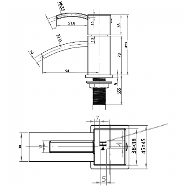 Sagittarius Arke Lever Basin Taps Pair - Chrome