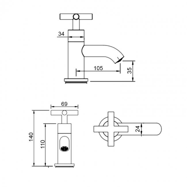 Sagittarius Avant Basin Taps Pair - Chrome