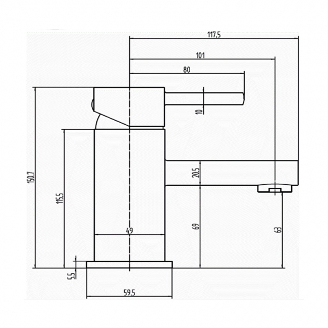 Sagittarius Axis Mono Basin Mixer Tap with Sprung Waste - Chrome