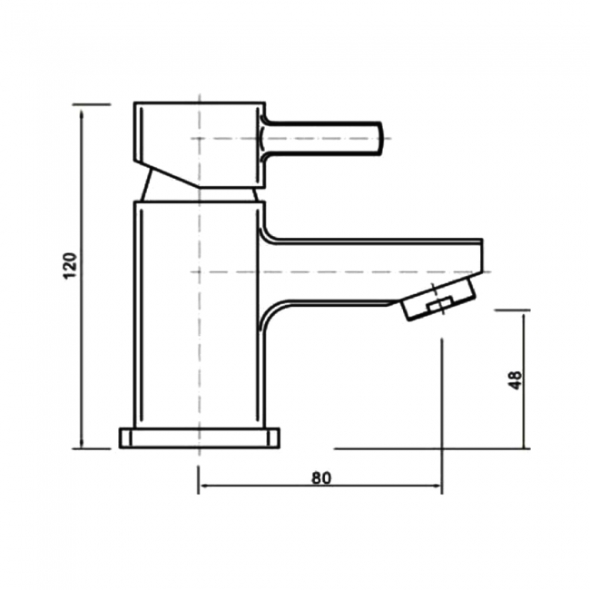 Sagittarius Axis Mini Mono Basin Mixer Tap with Sprung Waste - Chrome