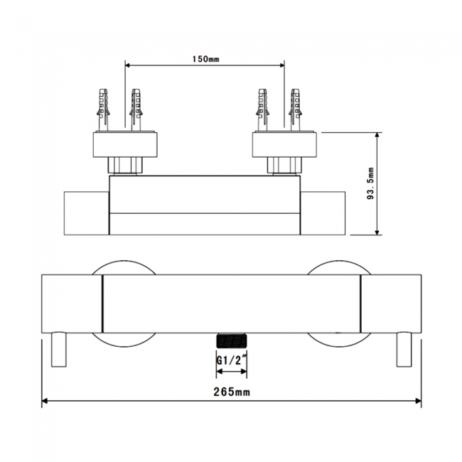 Sagittarius Bari Bar Thermostatic Shower Valve - Chrome