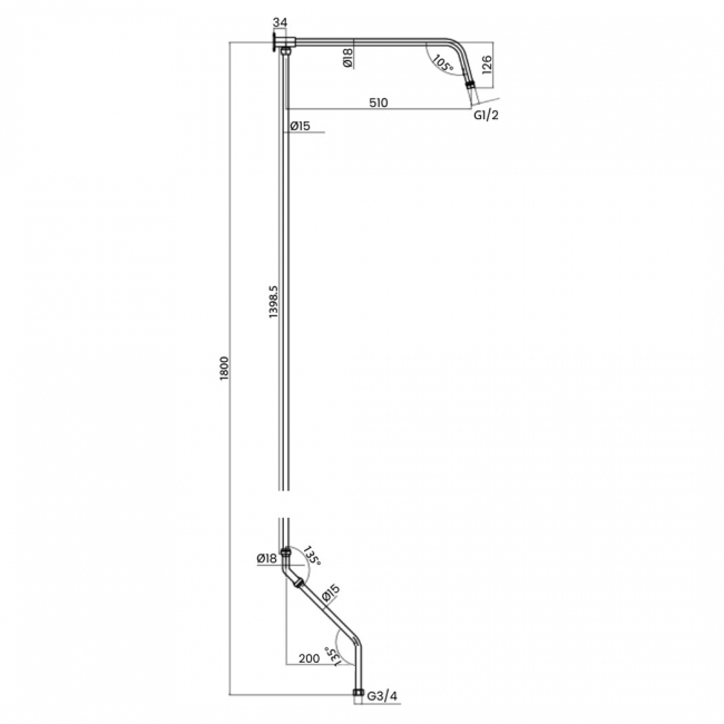 Sagittarius Churchman Traditional Bath Shower Riser Kit