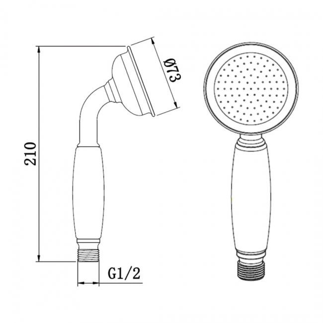 Sagittarius Churchmans Traditional Shower Handset Single Function Chrome
