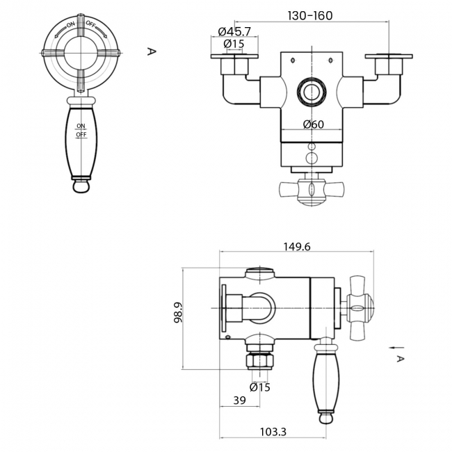 Sagittarius Churchmans 15mm Inlet Exposed Thermostatic Shower Valve