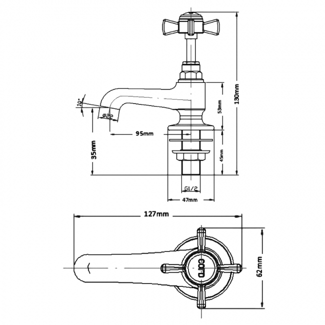Sagittarius Churchmans Basin Tap Pair - Chrome