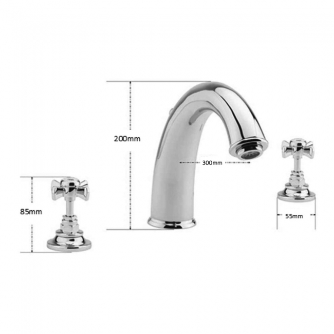 Sagittarius Churchmans 3-Hole Bath Filler Tap Deck Mounted - Chrome