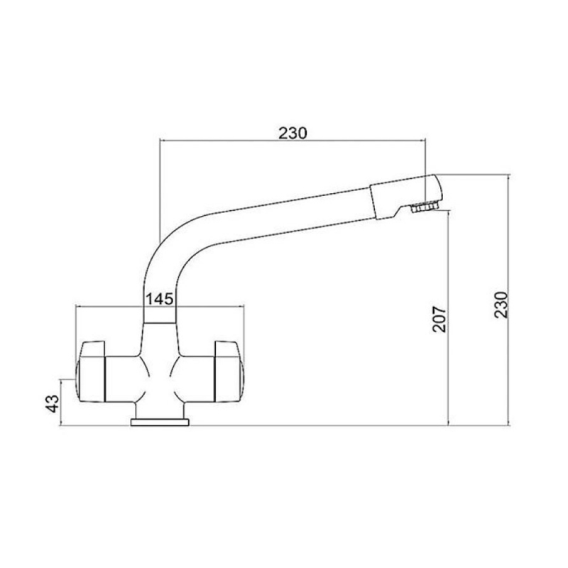 Sagittarius Contract Mono Kitchen Sink Mixer Tap Swivel Spout - Chrome