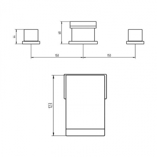 Sagittarius Dakota 3-Hole Bath Filler Tap Deck Mounted - Chrome