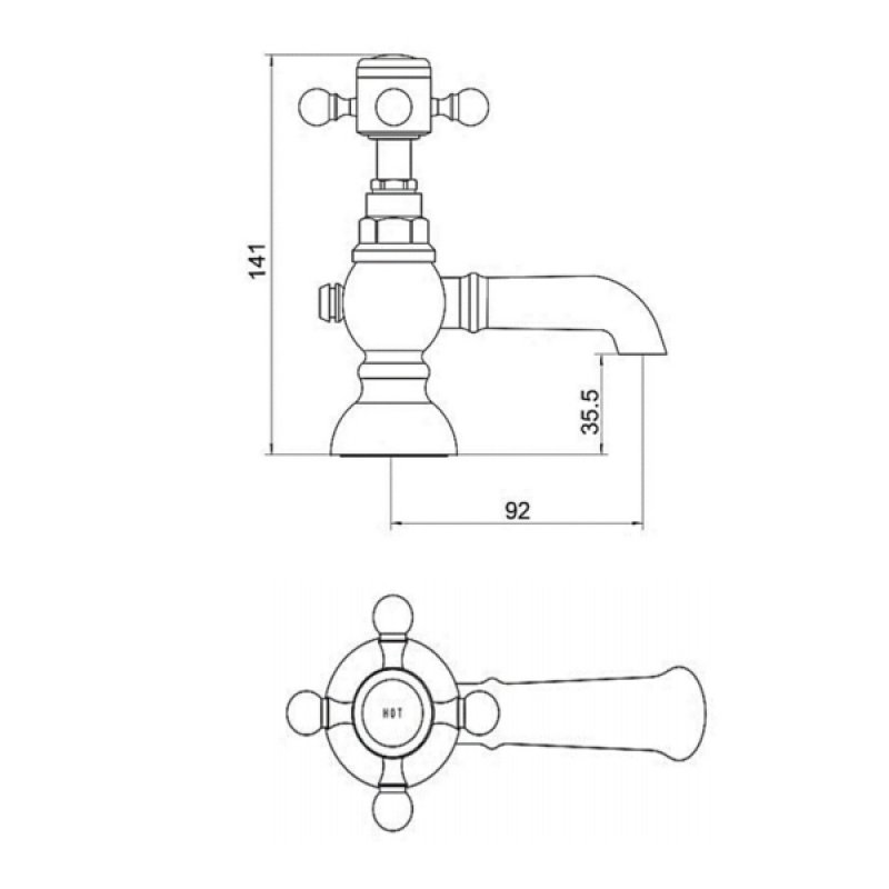 Sagittarius Edwardian Basin Taps Pair - Chrome