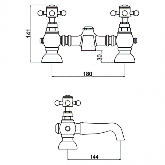 Sagittarius Edwardian Deluxe Bath Filler Tap - Chrome