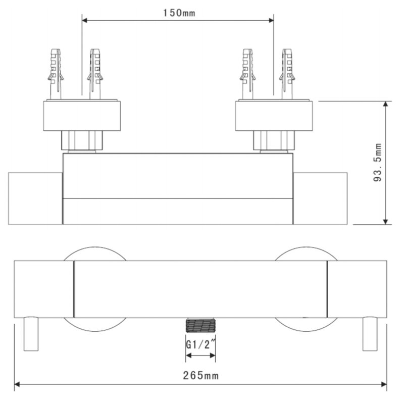 Sagittarius Ergo Bar Thermostatic Shower Valve