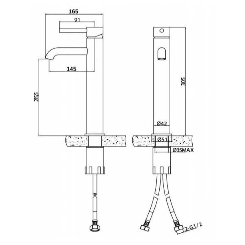 Sagittarius Ergo Extended Mono Basin Mixer Tap with Sprung Waste - Chrome