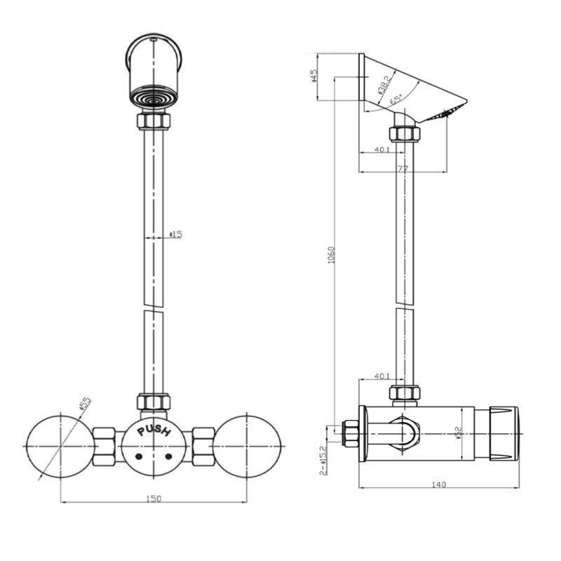 Sagittarius Exposed Non Concussive Mixer Shower with Shower Kit - Chrome